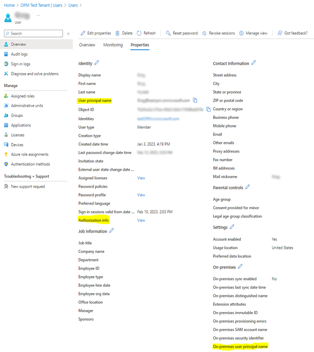 User Account Configuration